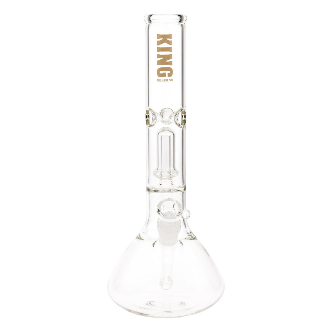 KV44mmX12” Gold Showerhead Beaker Water Pipe displayed on a white background front facing - Up N Smoke