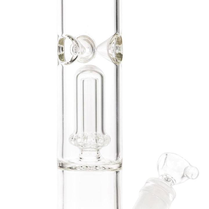 KV44mmX12” Gold Showerhead Beaker Water Pipe displayed on a white background close up - Up N Smoke