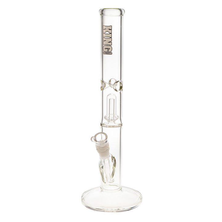 "White King Volcano 44mmx15'' Single Flare water pipe with a three-prong ice catcher and showerhead percolator," - Up N Smoke.