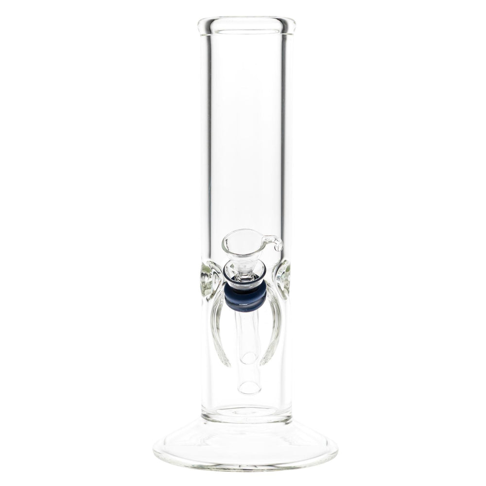 KV 44mmx8” Flare Slide Water Pipe Clear on a white background front angle  - Up N Smoke