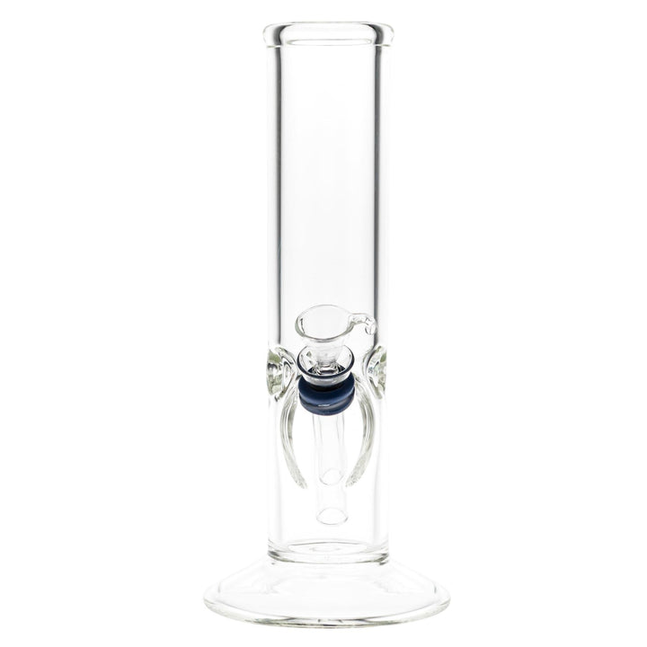 KV 44mmx8” Flare Slide Water Pipe Clear on a white background front angle  - Up N Smoke