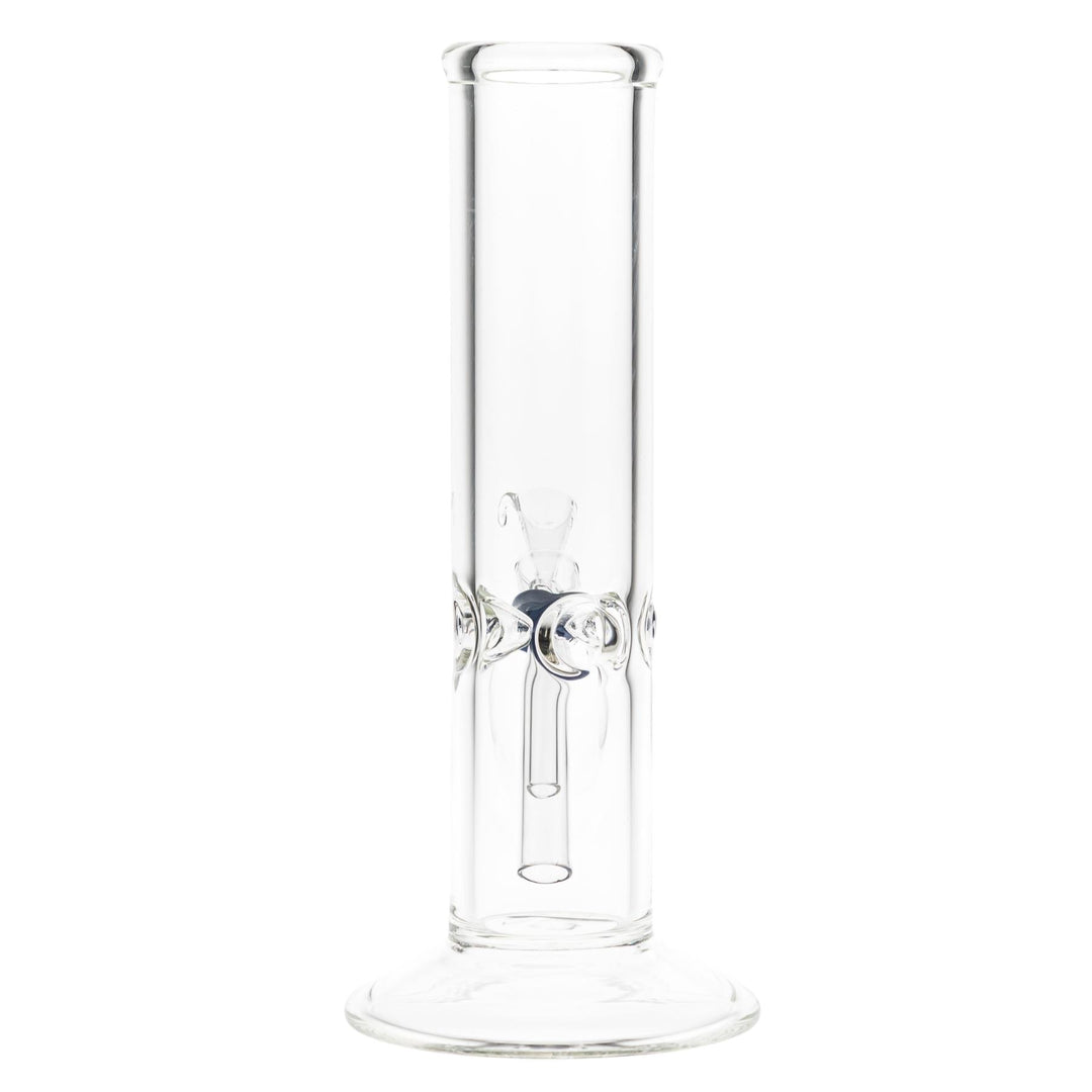 KV 44mmx8” Flare Slide Water Pipe Clear on a white background back angle  - Up N Smoke