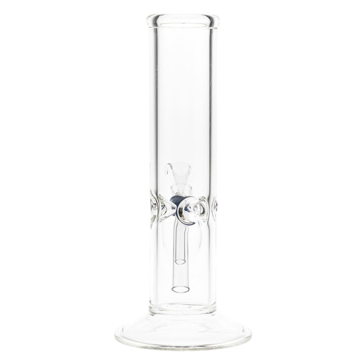 KV 44mmx8” Flare Slide Water Pipe Clear on a white background back angle  - Up N Smoke