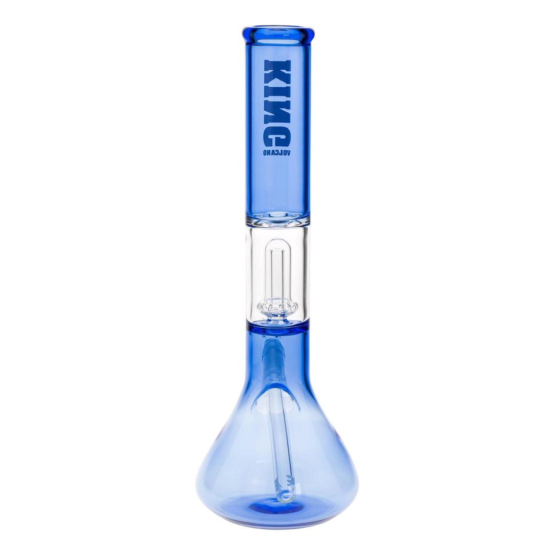 KV 50mm X 15” Showerhead Beaker Water Pipe Blue design displayed on a white background back facing - Up N Smoke