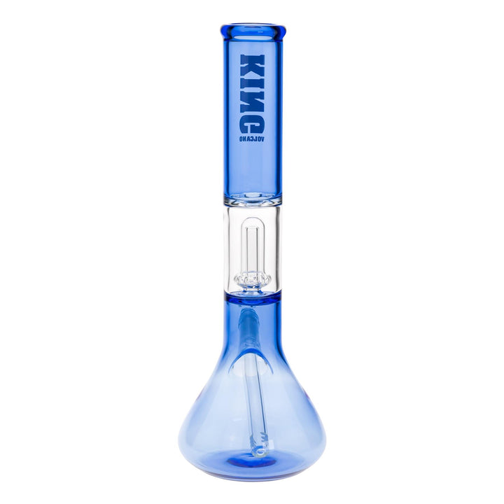 KV 50mm X 15” Showerhead Beaker Water Pipe Blue design displayed on a white background back facing - Up N Smoke