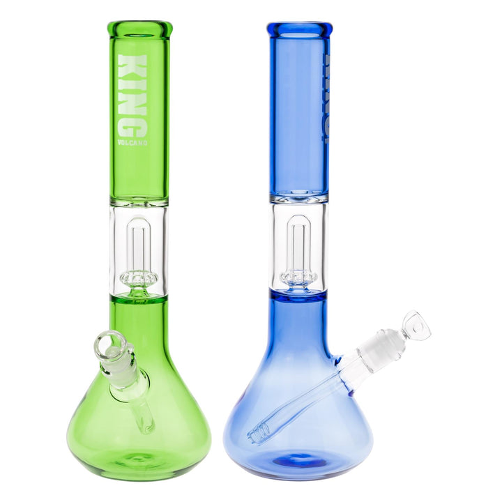 KV 50mm X 15” Showerhead Beaker Water Pipe group photo displayed on a white background - Up N Smoke