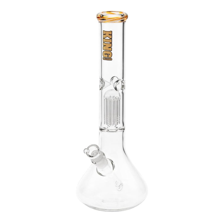 KV 50mmX15” Tree Arm Beaker Water Pipe orange color displayed on a white background - Up N Smoke