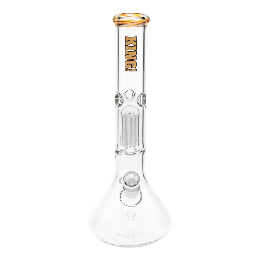 KV 50mmX15” Tree Arm Beaker Water Pipe orange color displayed on a white background front angle - Up N Smoke
