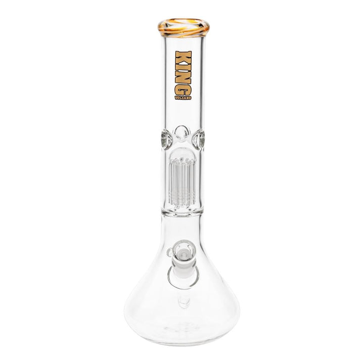 KV 50mmX15” Tree Arm Beaker Water Pipe orange color displayed on a white background front angle - Up N Smoke