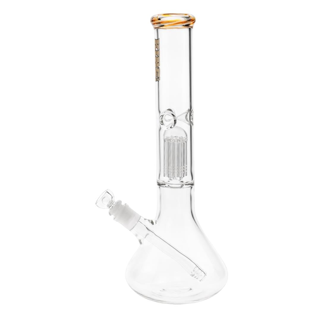 KV 50mmX15” Tree Arm Beaker Water Pipe orange color displayed on a white background left angle - Up N Smoke