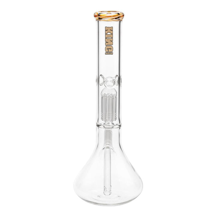 KV 50mmX15” Tree Arm Beaker Water Pipe orange color displayed on a white background back angle - Up N Smoke