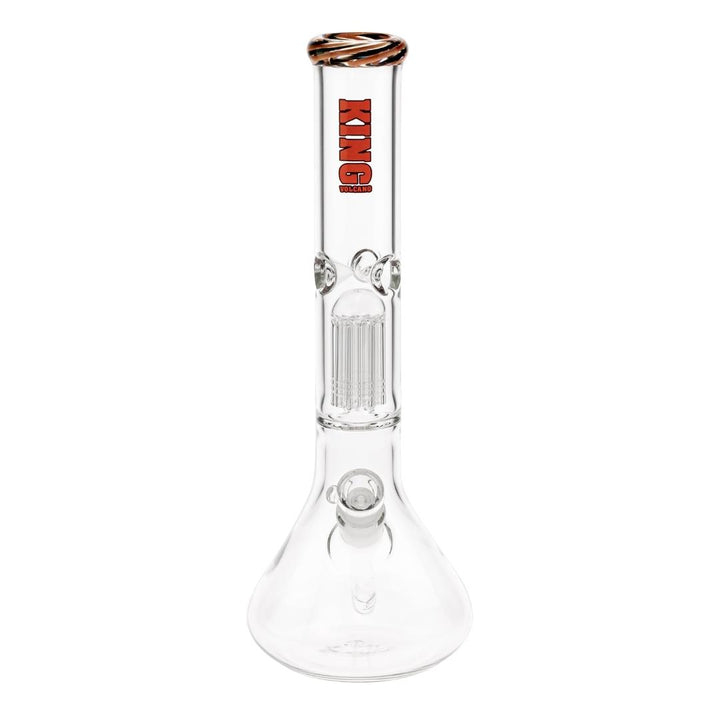 KV 50mmX15” Tree Arm Beaker Water Pipe red color displayed on a white background front angle - Up N Smoke