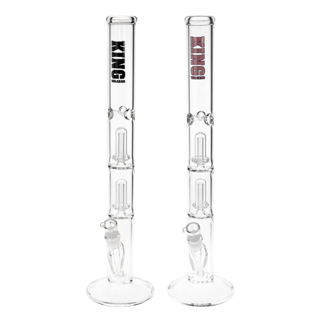 KV 50mmX20” Double Showerhead Flare Water Pipe group photo displayed on a white background - Up N Smoke