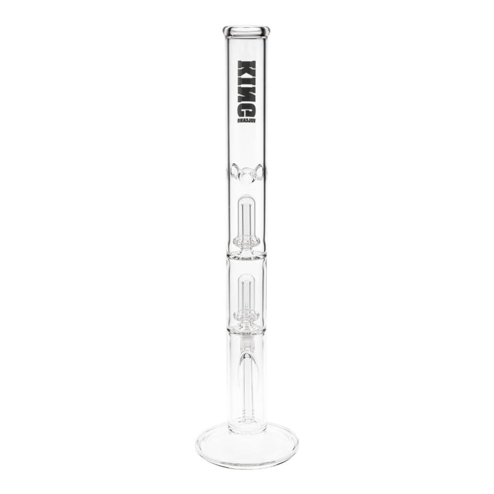 KV 50mmX20” Double Showerhead Flare Water Pipe black color back angle displayed on a white background - Up N Smoke