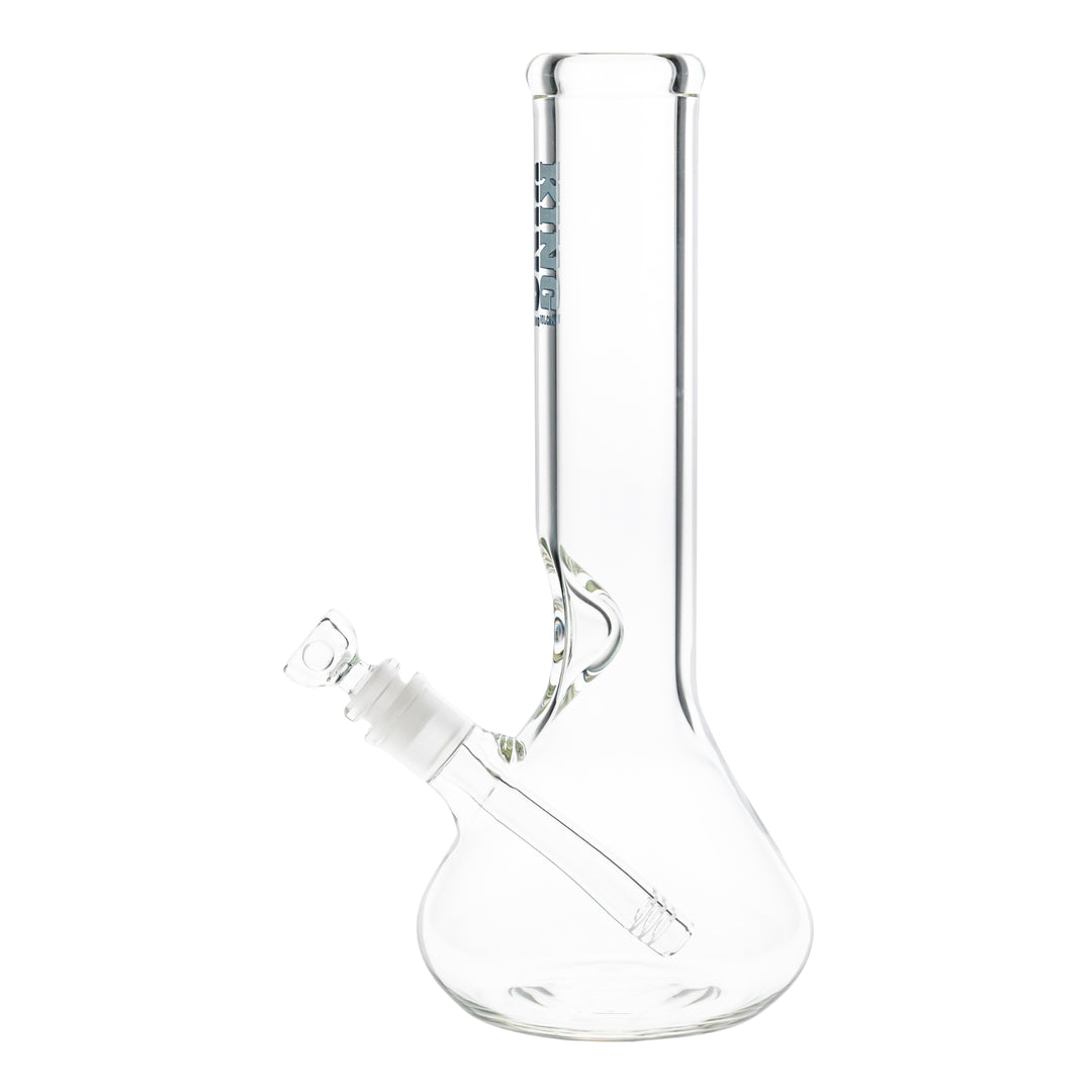 KV 50mmx12" One Prong Beaker dark blue on a white background left side angle - Up N Smoke