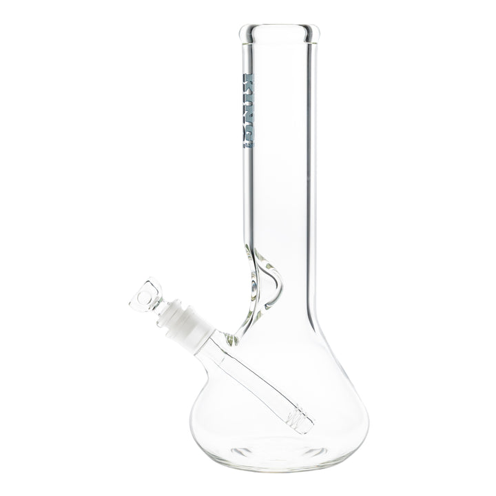 KV 50mmx12" One Prong Beaker dark blue on a white background left side angle - Up N Smoke
