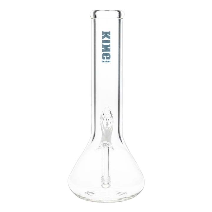 KV 50mmx12" One Prong Beaker dark blue on a white background left back angle - Up N Smoke