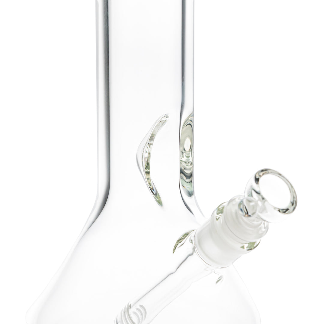KV 50mmx12" One Prong Beaker dark blue on a white background close up angle - Up N Smoke