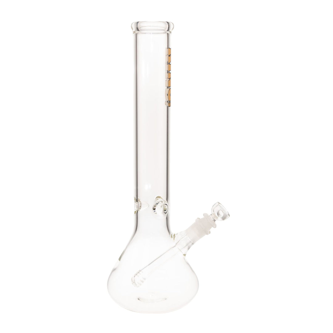"Right side of a gold King Volcano 50mmx15in Beaker on a white background," - Up N Smoke.