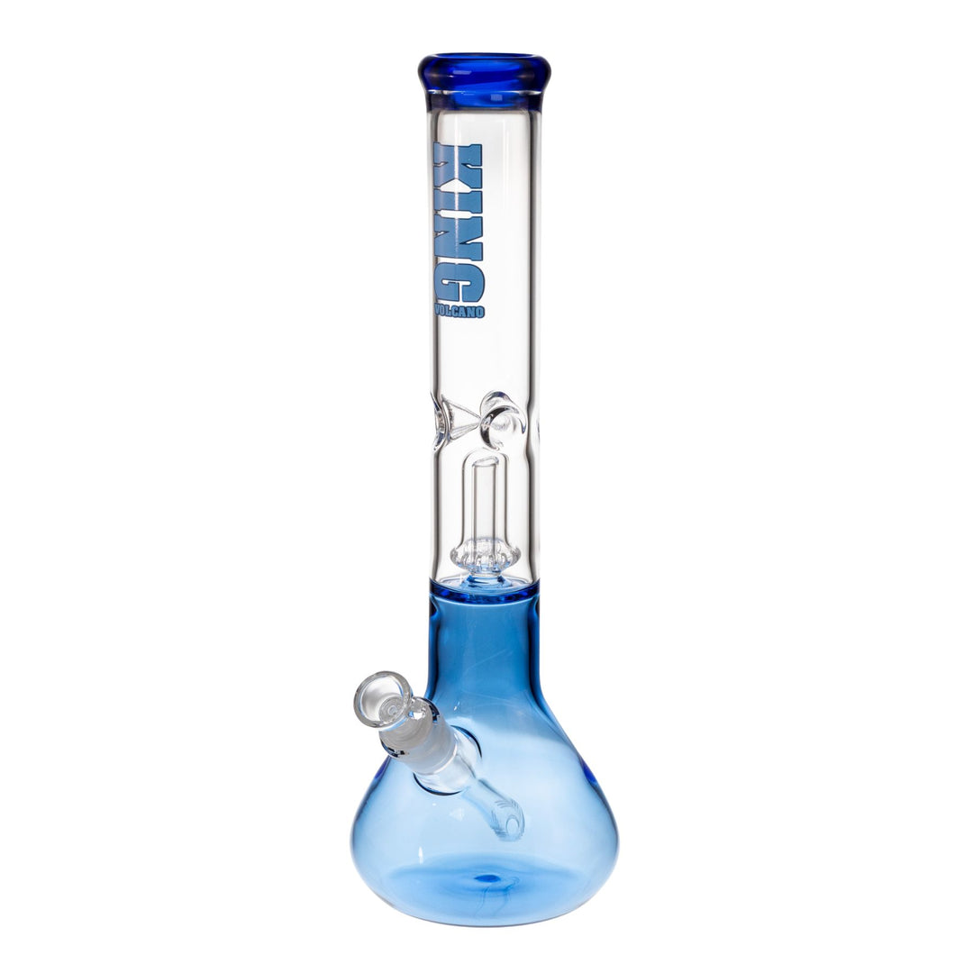"Slightly angled King Volcano 50mmx15in Single Wrap Beaker on a white background," - Up N Smoke.
