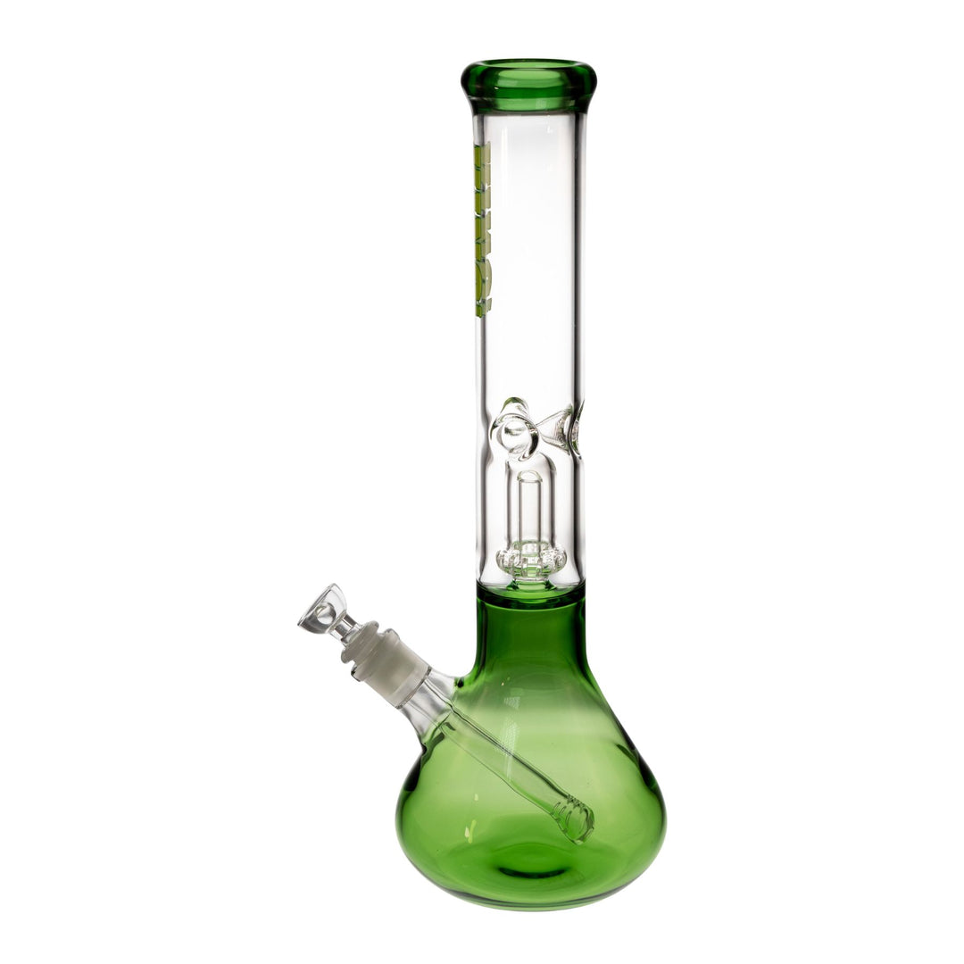 "Left-side view of a King Volcano 50mmx15in Single Wrap Beaker in the color dark green," - Up N Smoke.