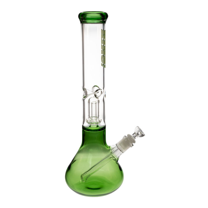 "Right-side view of a King Volcano 50mmx15in Single Wrap Beaker in the color dark green," - Up N Smoke.
