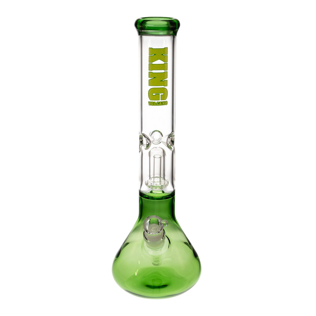 "Front view of a King Volcano 50mmx15in Single Wrap Beaker in the color dark green," - Up N Smoke.