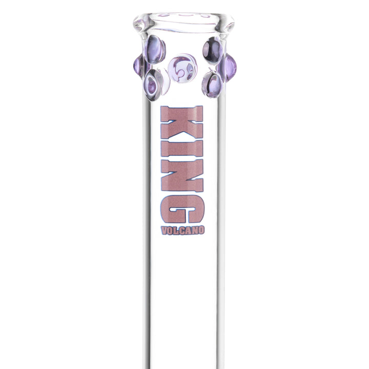 The King Volcano 50mm x 15in Dotted Beaker Purple up close - Up N Smoke