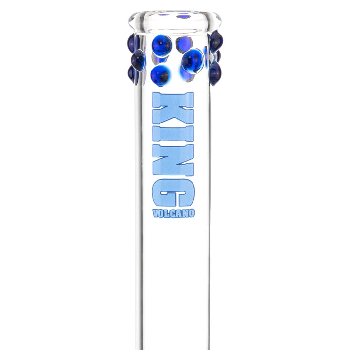 The King Volcano 50mm x 15in Dotted Beaker Blue up close - Up N Smoke