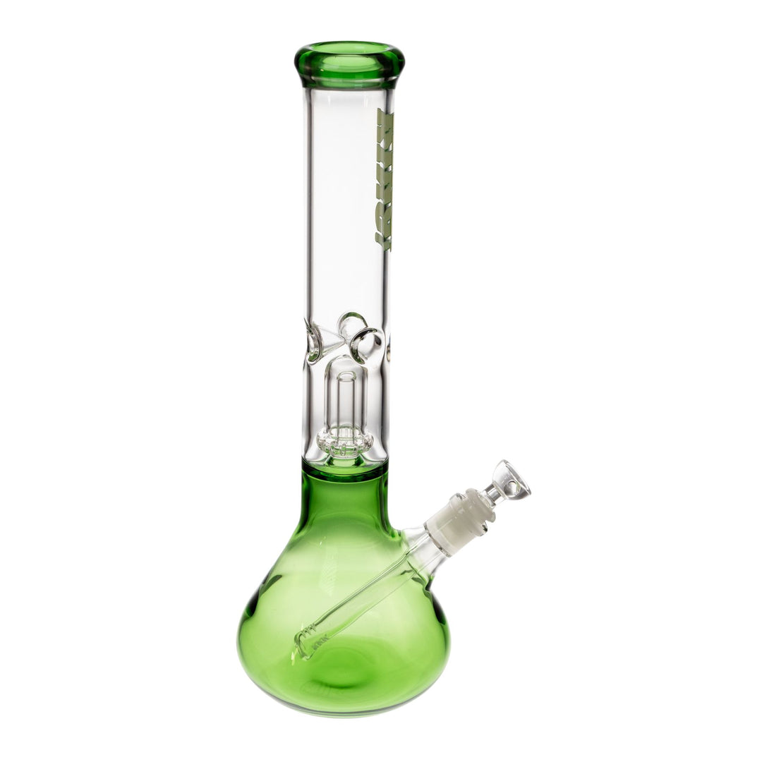"Right-side view of a light green King Volcano 50mmx15in Single Wrap Beaker on a white background," - Up N Smoke.