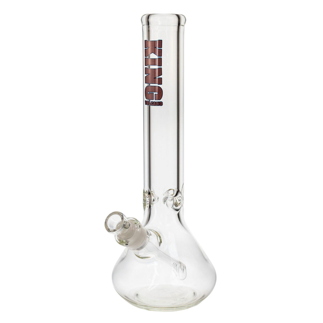 "Purple King Volcano 50mmx15in Beaker Water Pipe on a white background," - Up N Smoke.
