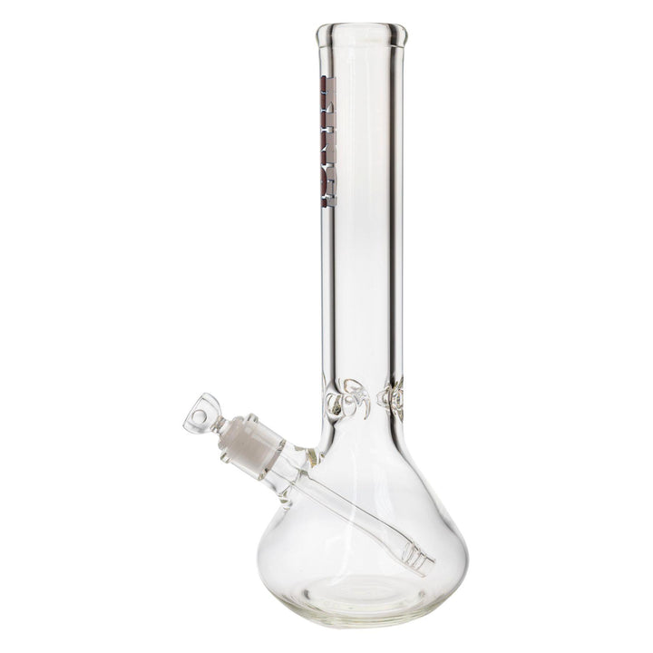 "Left-side of a King Volcano 50mmx15in Water Pipe with a purple logo decal on a white background," - Up N Smoke.