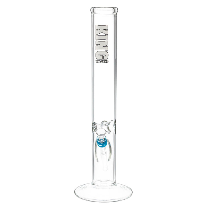 The KV 50mm x 15” Flare Slide Water Pipe White with Blue Color slight side angle - Up N Smoke