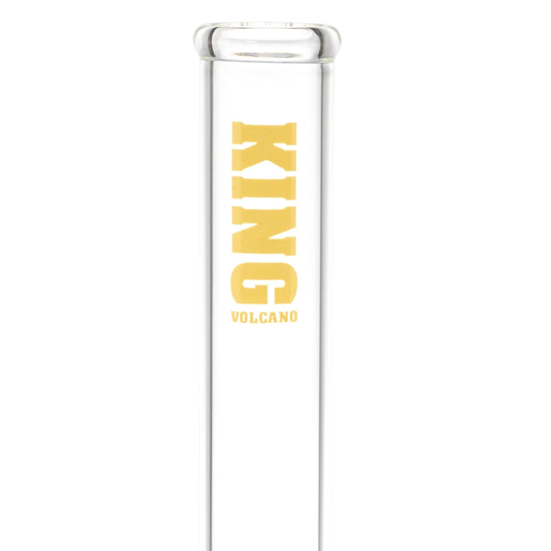 The KV 50mm x 15” Flare Slide Water Pipe Yellow close-up angle - Up N Smoke
