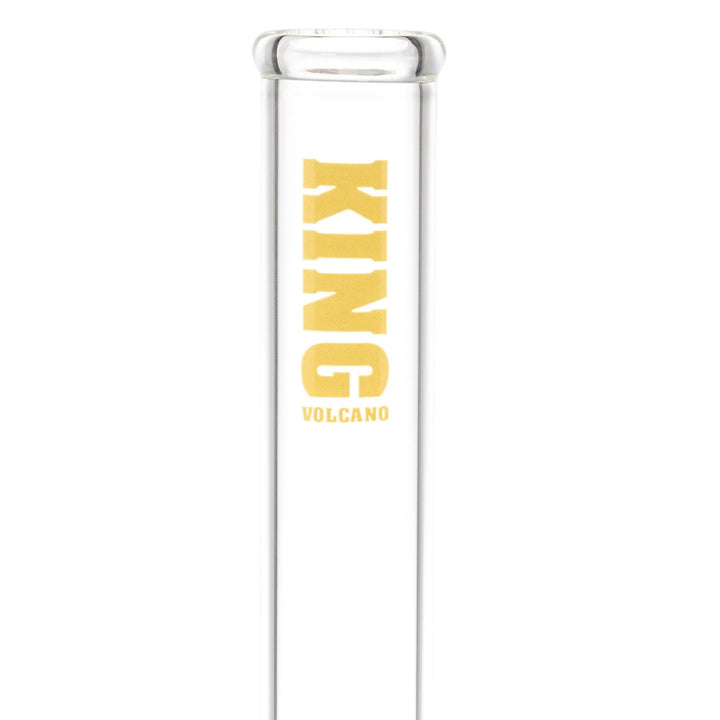 The KV 50mm x 15” Flare Slide Water Pipe Yellow close-up angle - Up N Smoke