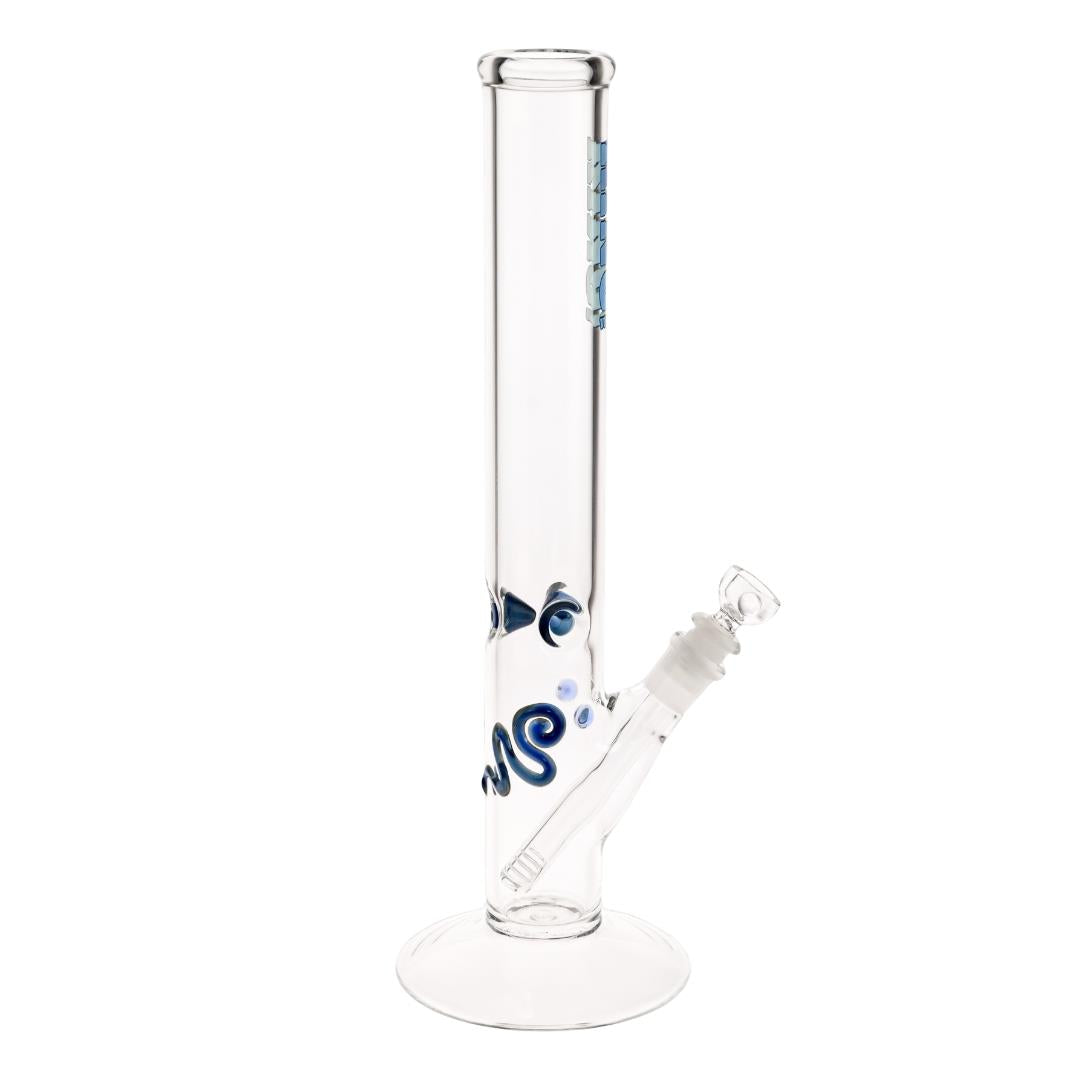 KV 50mmX15” Flare Water Pipe blue color photo displayed on a white background right angle - Up N Smoke
