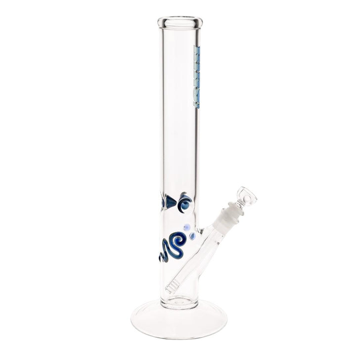 KV 50mmX15” Flare Water Pipe blue color photo displayed on a white background right angle - Up N Smoke