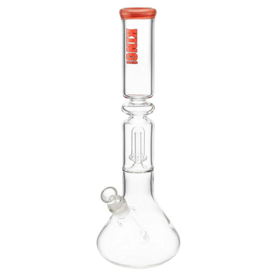 King Volcano 50mm x 15” Ring Beaker Red slight left angle - Up N Smoke 