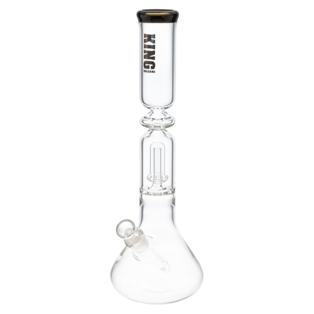 King Volcano 50mm x 15” Ring Beaker black slight left angle - Up N Smoke 