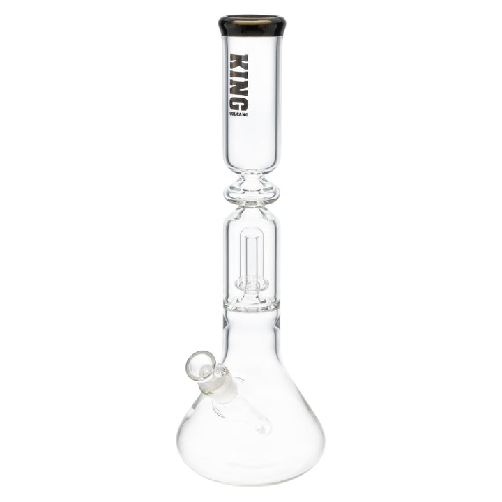 King Volcano 50mm x 15” Ring Beaker black slight left angle - Up N Smoke 
