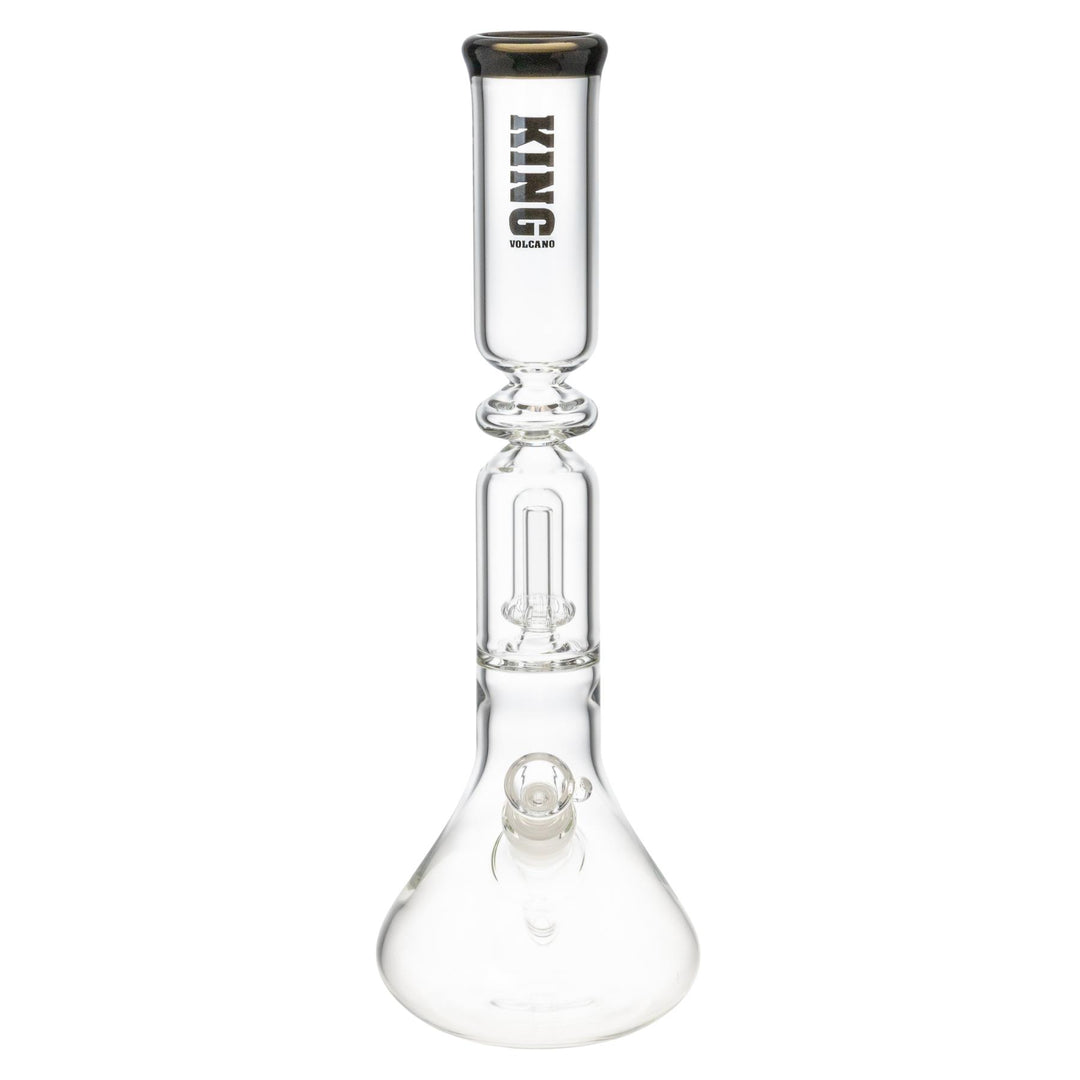 King Volcano 50mm x 15” Ring Beaker black front angle - Up N Smoke 
