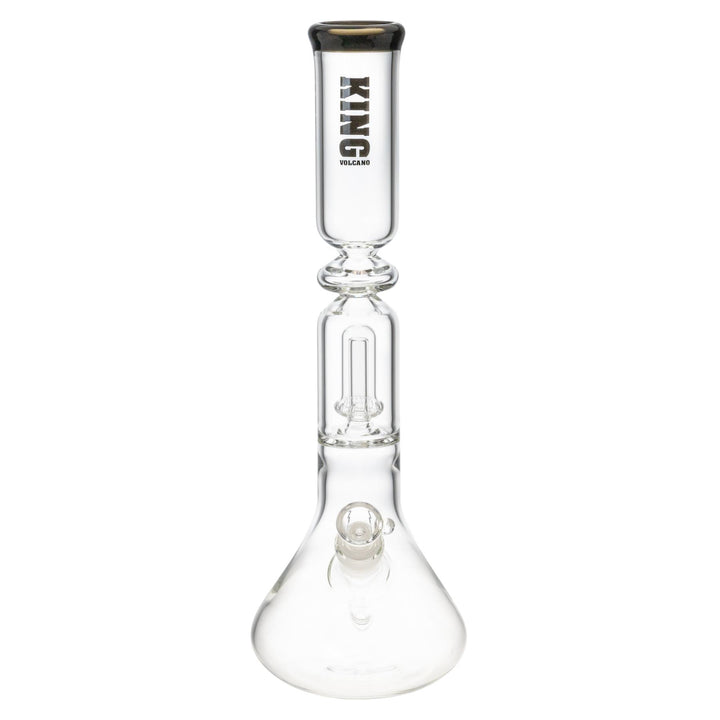 King Volcano 50mm x 15” Ring Beaker black front angle - Up N Smoke 