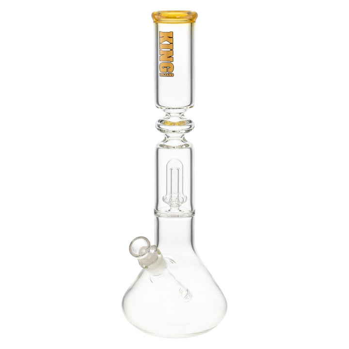 King Volcano 50mm x 15” Ring Beaker Gold slight left angle - Up N Smoke 