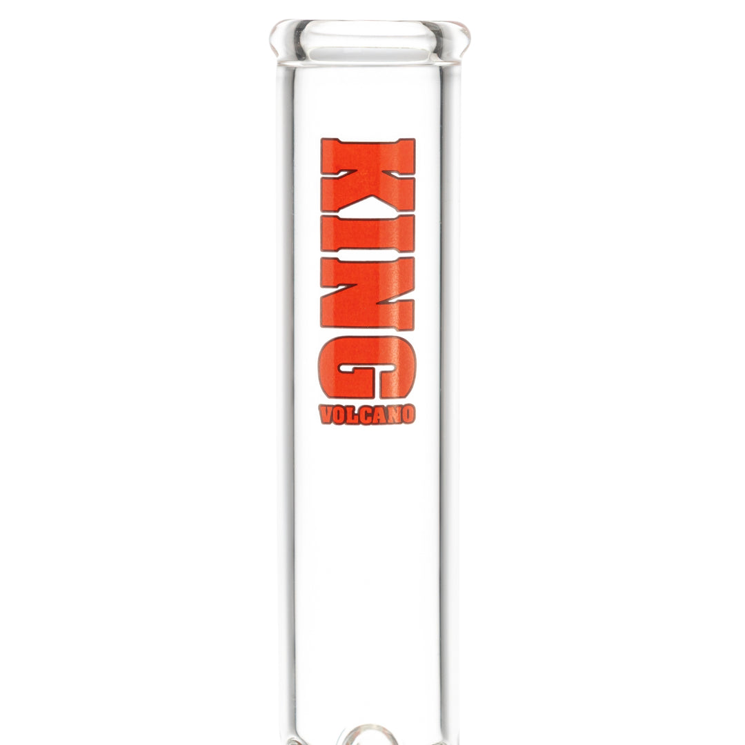 The King Volcano 50mm x 18in Single Flare Water Pipe Red close up angle - Up N Smoke