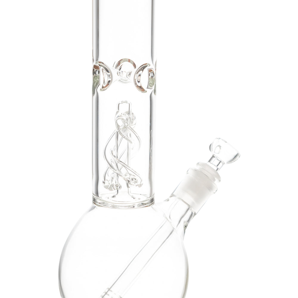 The King Volcano 50mm x 18in Single Flare Water Pipe detailed angle - Up N Smoke