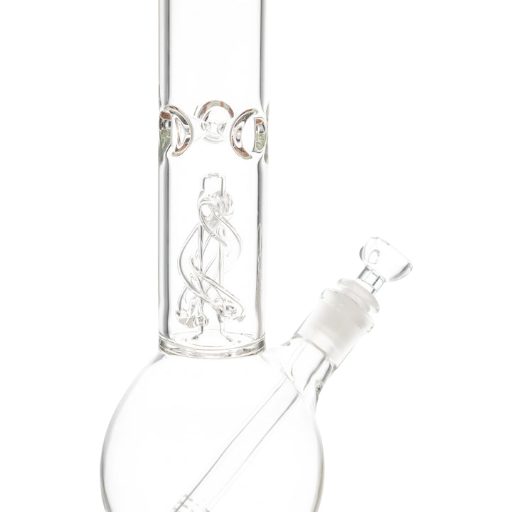 The King Volcano 50mm x 18in Single Flare Water Pipe detailed angle - Up N Smoke