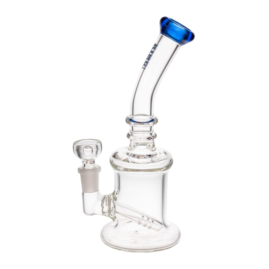 "Left-side view of a King Volcano 50mmx8in Inline Bubbler in the color blue on a white background," - Up N Smoke.