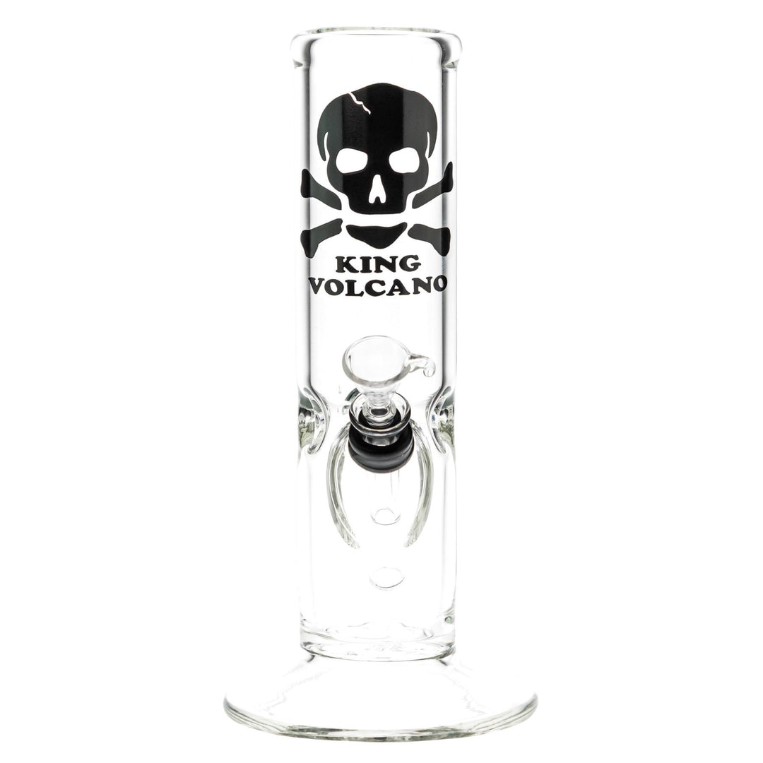 KV 50mmx8” Flare Slide Water Pipe Black Color front angle on a white background - Up N Smoke