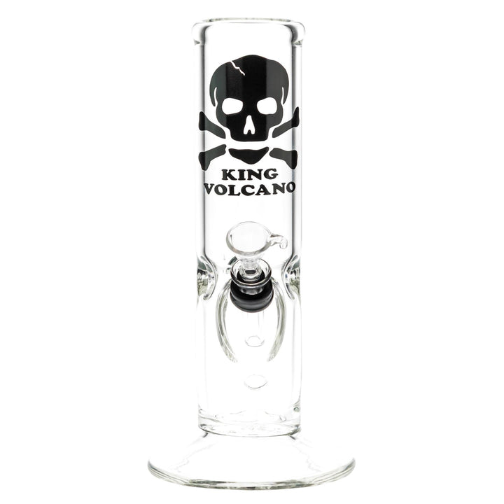 KV 50mmx8” Flare Slide Water Pipe Black Color front angle on a white background - Up N Smoke