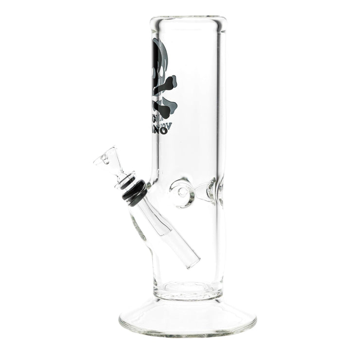 KV 50mmx8” Flare Slide Water Pipe Black Color left angle on a white background - Up N Smoke